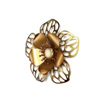 Fancy gold flower home decoration metal wall art decor