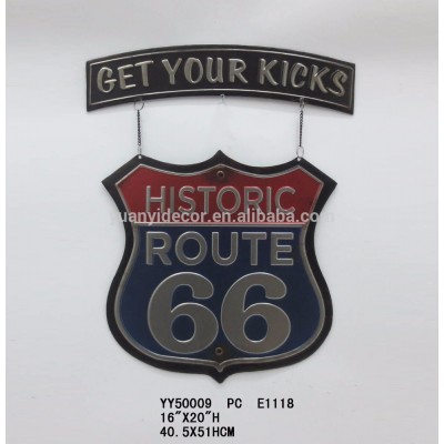 Metal US historic route 66 wall decor,route 66 tin sign