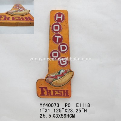 Antique Embossed Food Sign,Hot Dog Sign